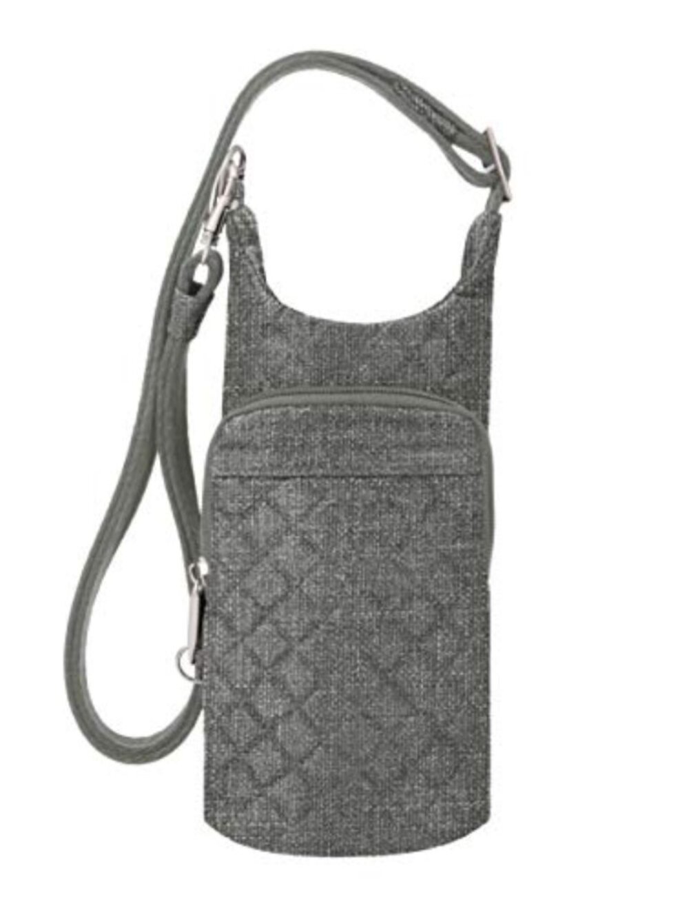 Travelon Anti-Theft Water Bottle Tote Quilted Cotton RFID Crossbody